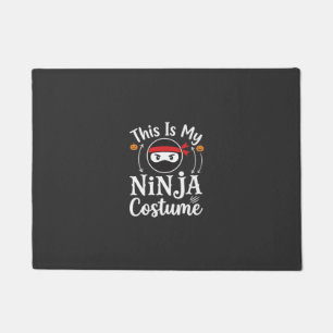 Funny Ninja Costume Halloween Design_1 Doormat