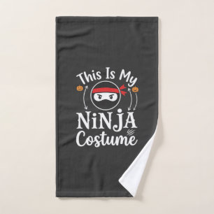 Funny Ninja Costume Halloween Design_1 Hand Towel