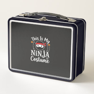 Funny Ninja Costume Halloween Design_1 Metal Lunch Box