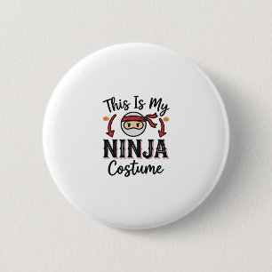Funny Ninja Costume Halloween Vector Design_1 6 Cm Round Badge