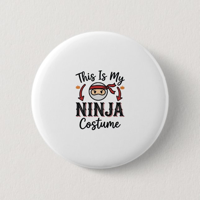 Funny Ninja Costume Halloween Vector Design_1 6 Cm Round Badge (Front)