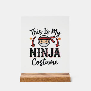 Funny Ninja Costume Halloween Vector Design_1 Acrylic Sign