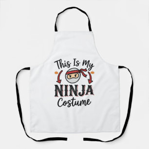 Funny Ninja Costume Halloween Vector Design_1 Apron