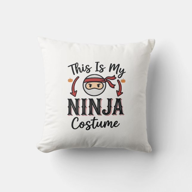 Funny Ninja Costume Halloween Vector Design_1 Cushion (Front)