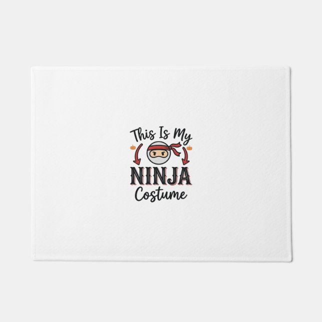 Funny Ninja Costume Halloween Vector Design_1 Doormat (Front)
