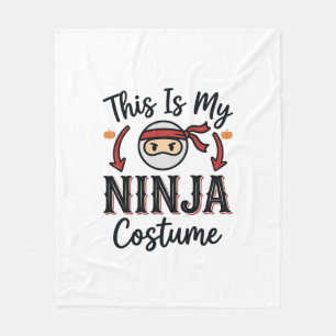 Funny Ninja Costume Halloween Vector Design_1 Fleece Blanket