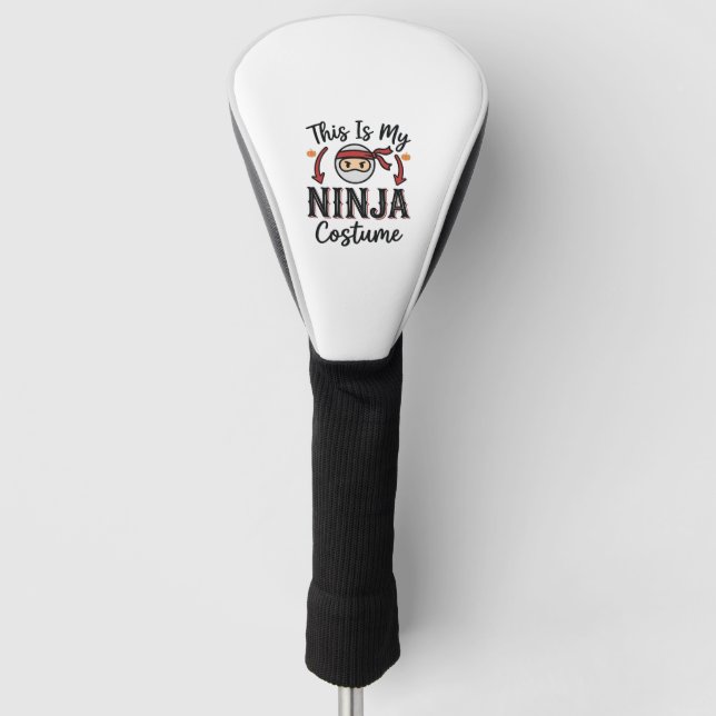 Funny Ninja Costume Halloween Vector Design_1 Golf Head Cover (Front)