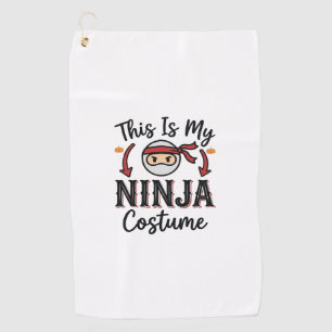 Funny Ninja Costume Halloween Vector Design_1 Golf Towel