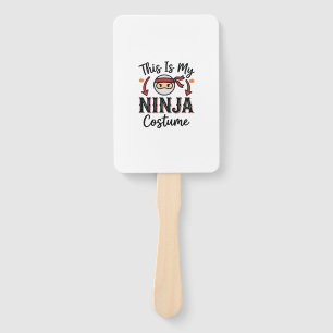 Funny Ninja Costume Halloween Vector Design_1 Hand Fan