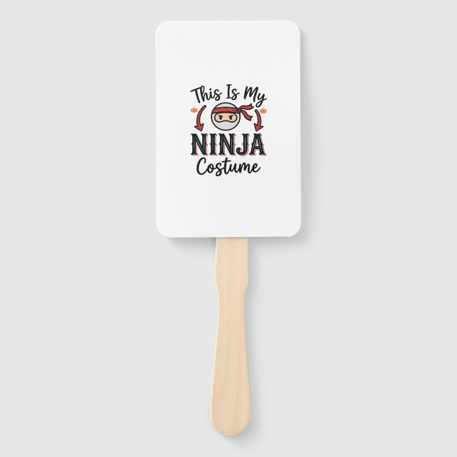 Funny Ninja Costume Halloween Vector Design_1 Hand Fan (Front)