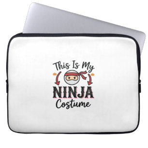 Funny Ninja Costume Halloween Vector Design_1 Laptop Sleeve