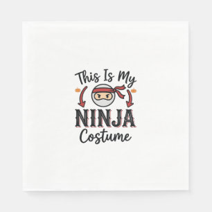 Funny Ninja Costume Halloween Vector Design_1 Napkin