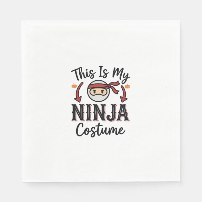 Funny Ninja Costume Halloween Vector Design_1 Napkin (Front)
