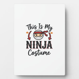 Funny Ninja Costume Halloween Vector Design_1 Plaque
