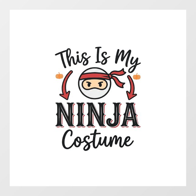 Funny Ninja Costume Halloween Vector Design_1 Window Cling (Sheet)