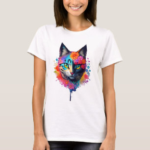 Funny Ninja Flower Kitty Love T-Shirt