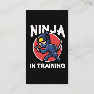 Funny Ninja Kid in training Business Card