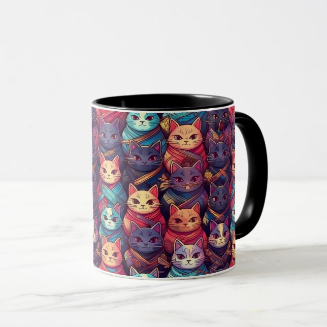 Funny Ninja Kitties  Mug (Front Right)