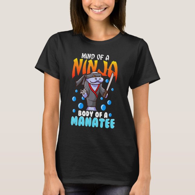 Funny Ninja Manatee Quote Joke Chubby Floaty Potat T-Shirt (Front)