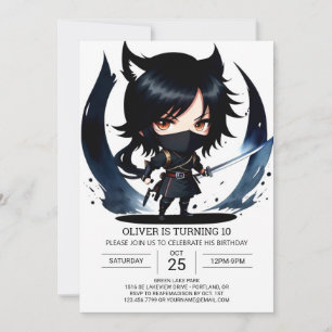 Funny Ninja Secret Agent Birthday Invitation