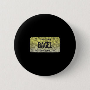 Funny Nj State Vanity License Plate Bagel  6 Cm Round Badge