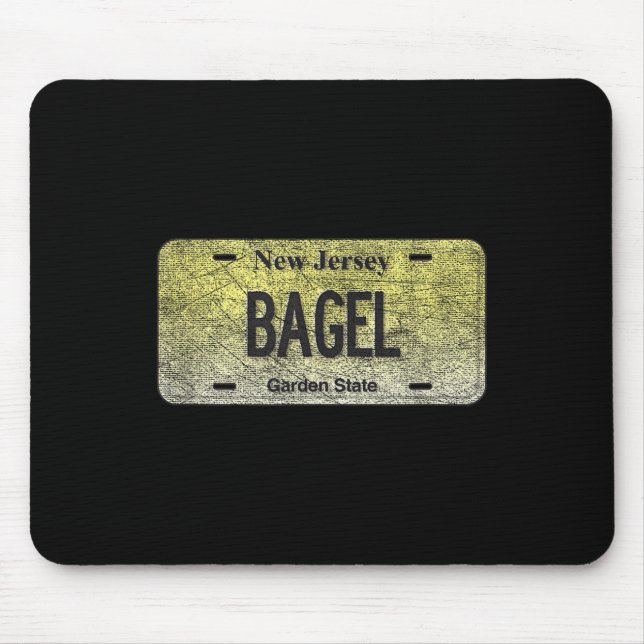 Funny Nj State Vanity License Plate Bagel  Mouse Mat (Front)