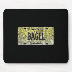 Funny Nj State Vanity License Plate Bagel  Mouse Mat