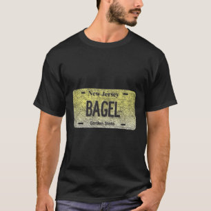 Funny Nj State Vanity License Plate Bagel T-Shirt