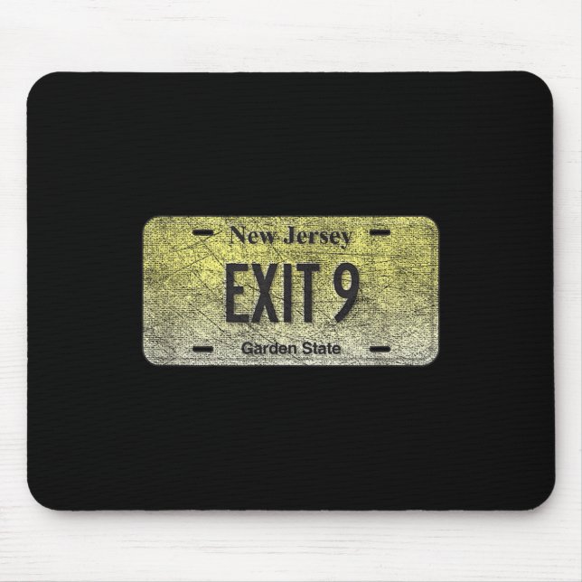 Funny Nj State Vanity License Plate Exit 9  Mouse Mat (Front)