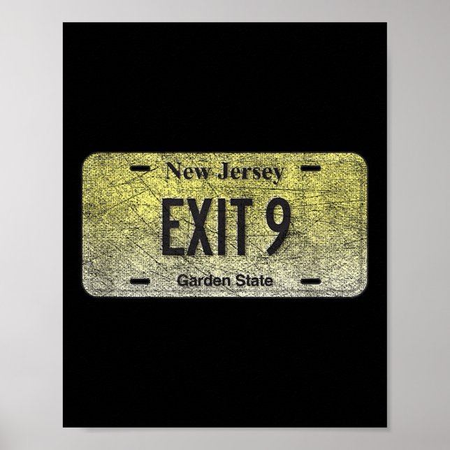 Funny Nj State Vanity License Plate Exit 9  Poster (Front)
