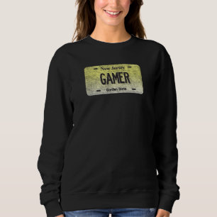Funny Nj State Vanity License Plate Gamer Sweatshirt