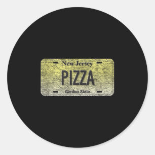 Funny Nj State Vanity License Plate Zza  Classic Round Sticker