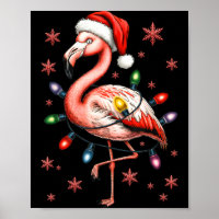 Funny Nk Flamingo Christmas Tree Lights Xmas Snowf