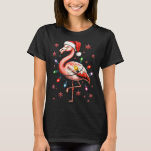 Funny Nk Flamingo Christmas Tree Lights Xmas Snowf T-Shirt
