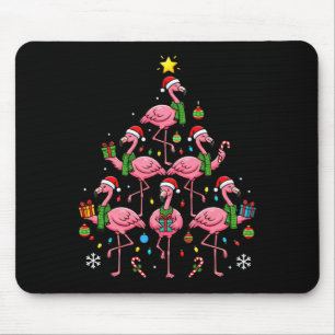 Funny Nk Flamingo Christmas Tree Santa Hats Holida Mouse Mat
