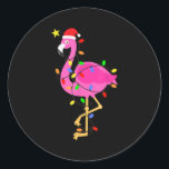 Funny Nk Flamingo In Santa Hat Christmas In July M Classic Round Sticker<br><div class="desc">Funny Nk Flamingo In Santa Hat Christmas In July Men Women</div>
