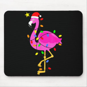 Funny Nk Flamingo In Santa Hat Christmas In July M Mouse Mat