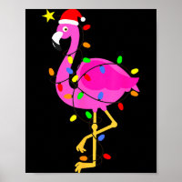 Funny Nk Flamingo In Santa Hat Christmas In July M