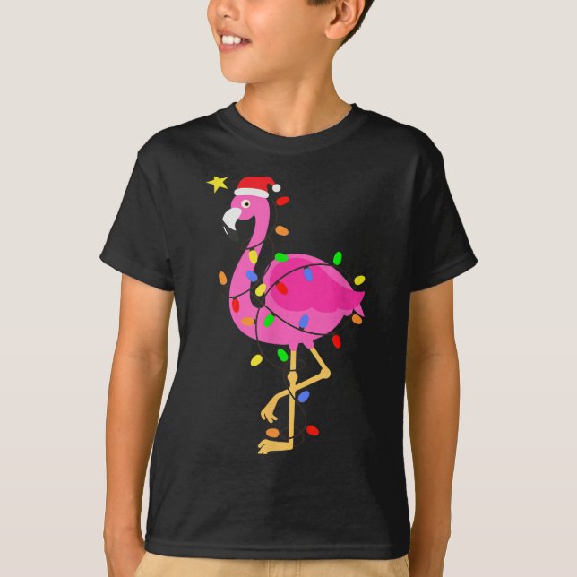 Funny Nk Flamingo In Santa Hat Christmas In July M T-Shirt (Front)