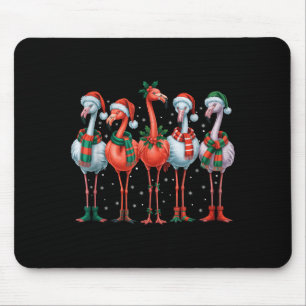 Funny Nk Flamingos Merry Christmas Tree Xmas Snowf Mouse Mat