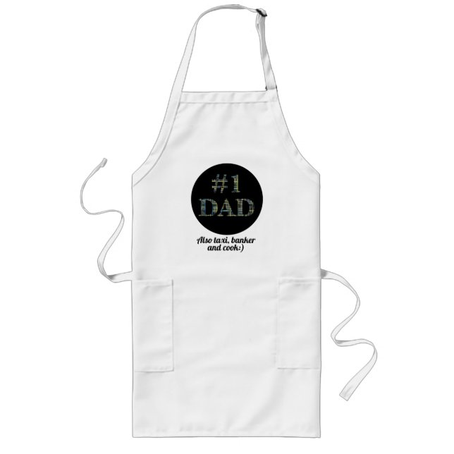 Funny No. 1 Dad Personalised Father’s Day Long Apron (Front)