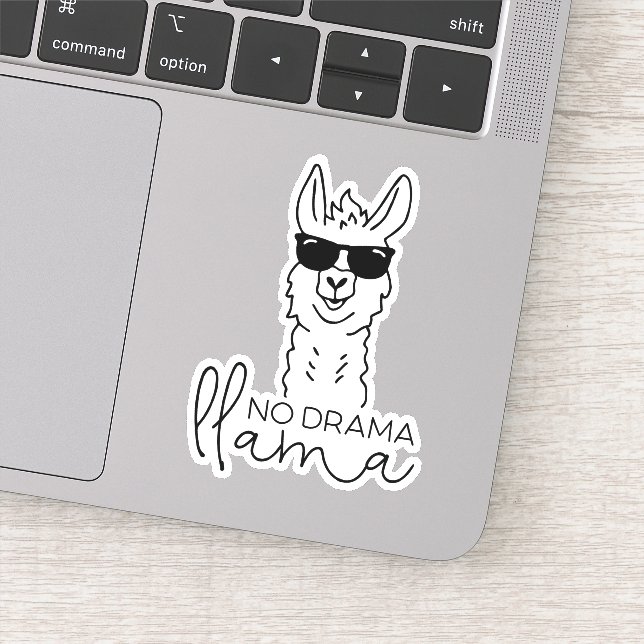 Funny No Drama Cool Llama  Sticker (Detail)