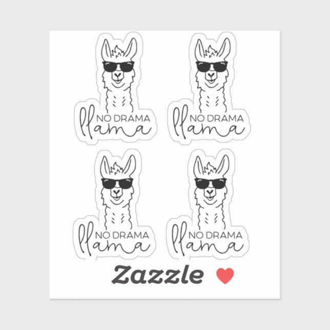 Funny No Drama Cool Llama  Sticker (Sheet)