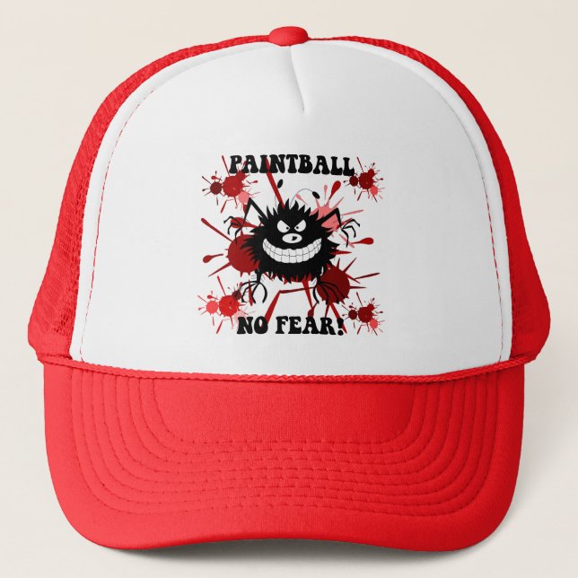 Funny no fear paintball trucker hat (Front)