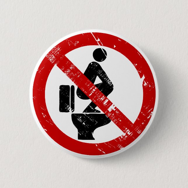 Funny NO Feet on the Seat ⚠ Thai Sign ⚠ 6 Cm Round Badge (Front)