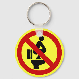 Funny NO Feet on the Seat ⚠ Thai Sign ⚠ Key Ring
