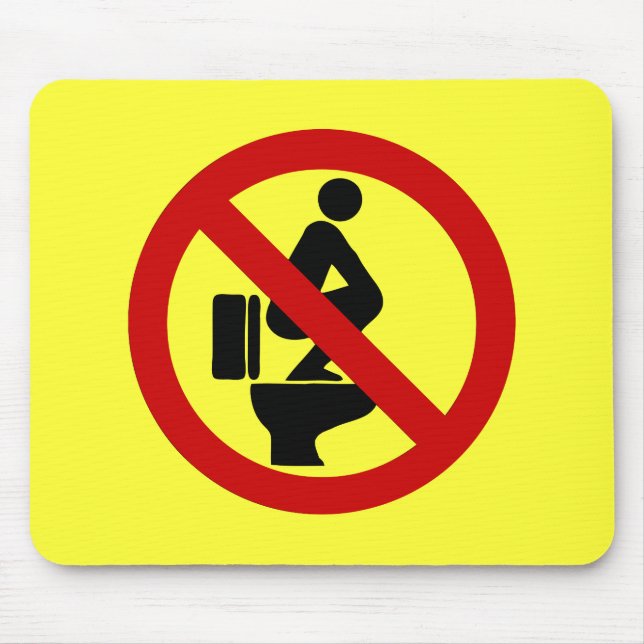 Funny NO Feet on the Seat ⚠ Thai Sign ⚠ Mouse Mat (Front)