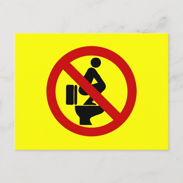 Funny NO Feet on the Seat ⚠ Thai Sign ⚠ Postcard (Front)