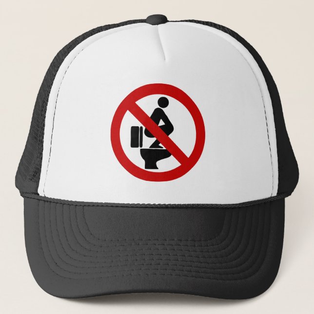 Funny NO Feet on the Seat ⚠ Thai Sign ⚠ Trucker Hat (Front)