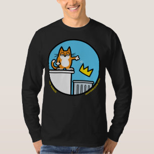 Funny No Kings Cat Cartoon on long sleeve shirt